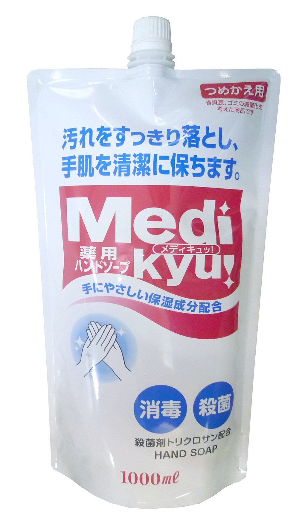 【まとめ買い】薬用ハンドソープメディキュッ大型　詰替 容量1000ML×12点セット ロケット石鹸 ハンドソープ