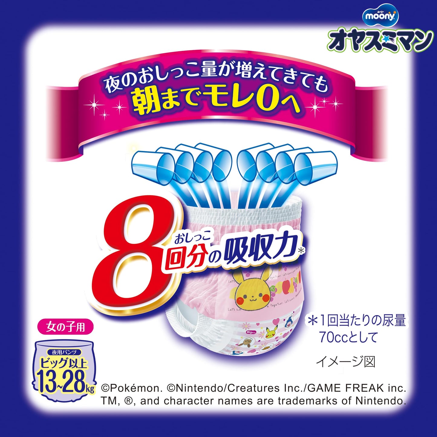 【まとめ買い】オヤスミマン　女の子ＢＩＧ以上　２２枚 容量22枚×3点セット ユニ・チャーム（ユニチャーム） オムツ