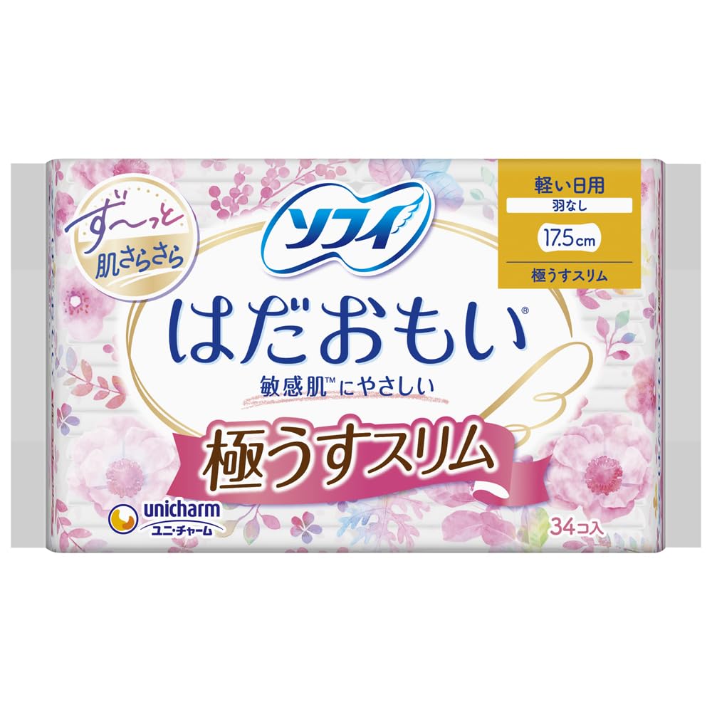 【まとめ買い】ソフィ　はだおもい極うすスリム１７５羽なし　３４枚 容量34枚×24点セット 生理用品