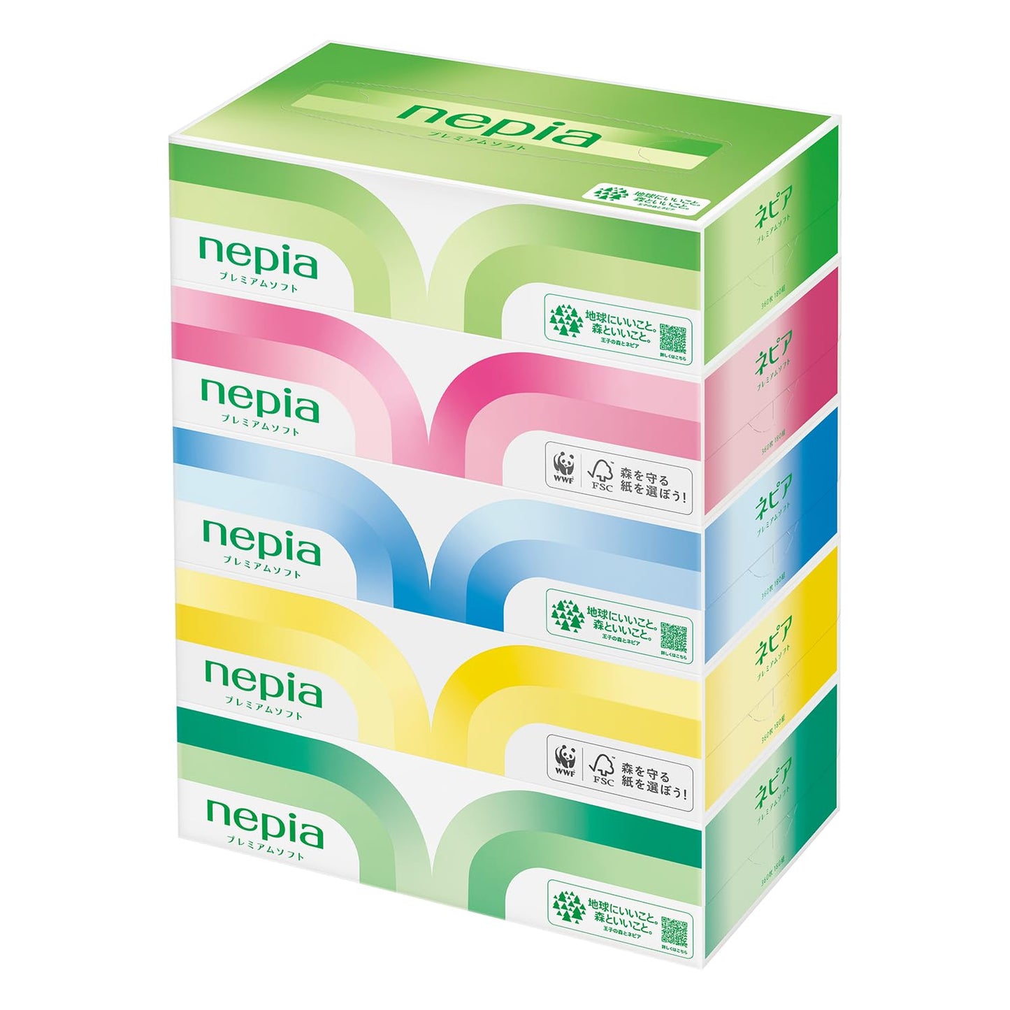 【まとめ買い】ネピア　プレミアムソフトティシュ１８０Ｗ×５Ｐ 容量5個×12点セット 王子ネピア ティッシュ