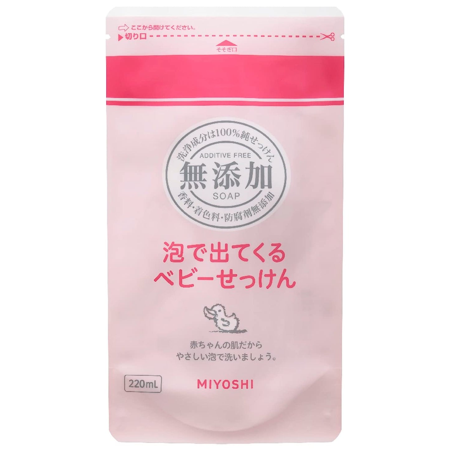 【まとめ買い】無添加泡が出てくるベビーせっけん詰替 容量220ML×24点セット ミヨシ石鹸 ベビー用品