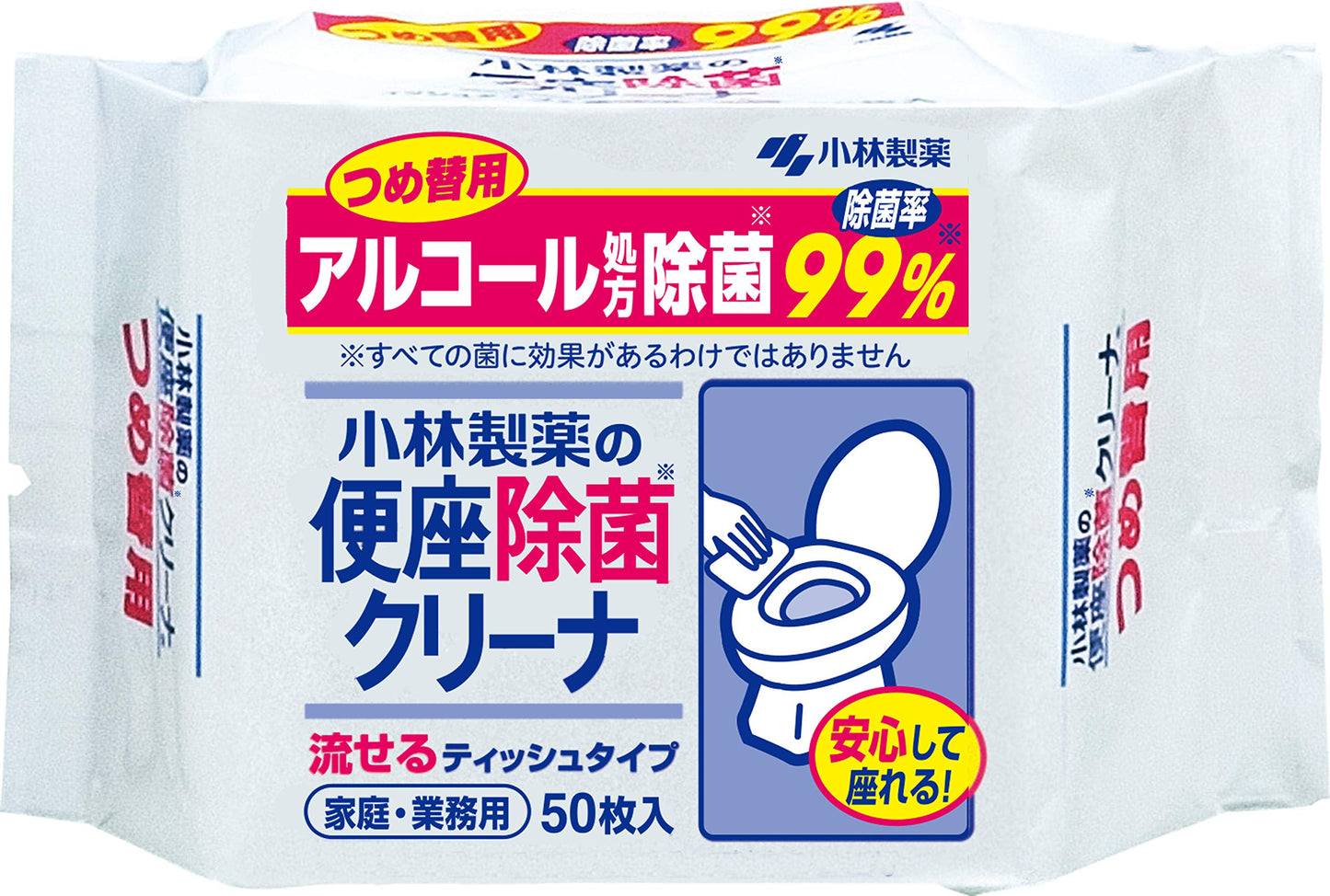 【まとめ買い】便座除菌クリーナ　家庭業務用　つめ替用 容量50枚×24点セット 小林製薬 衛生用品
