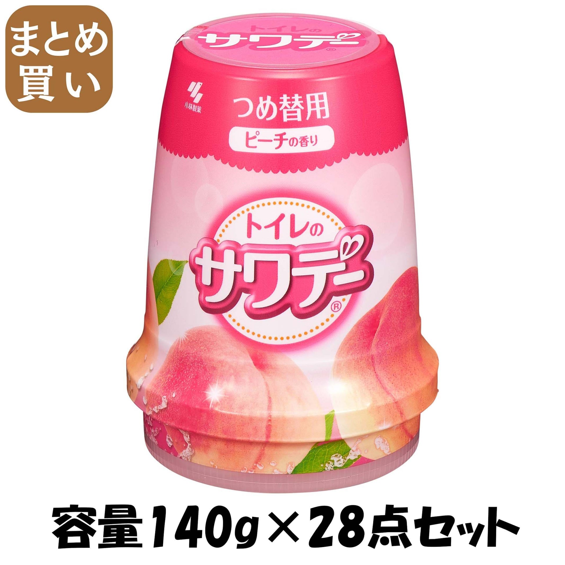 【まとめ買い】サワデー　つめ替用　気分はじけるピーチの香り 容量140G×28点セット 小林製薬 芳香剤・トイレ用