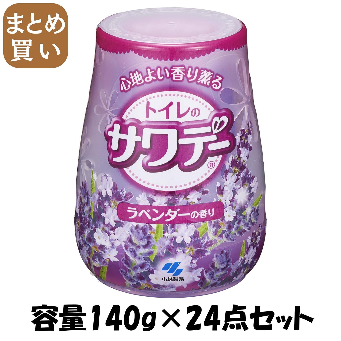 【まとめ買い】サワデー　こころ落ち着くラベンダーの香り 容量140G×24点セット 小林製薬 芳香剤・トイレ用