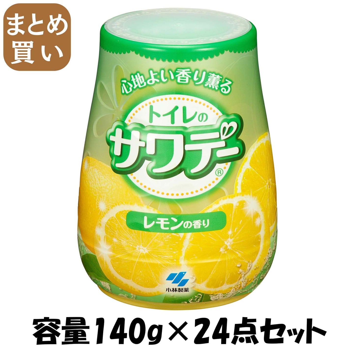 【まとめ買い】サワデー　気分すっきりレモンの香り 容量140G×24点セット 小林製薬 芳香剤・トイレ用
