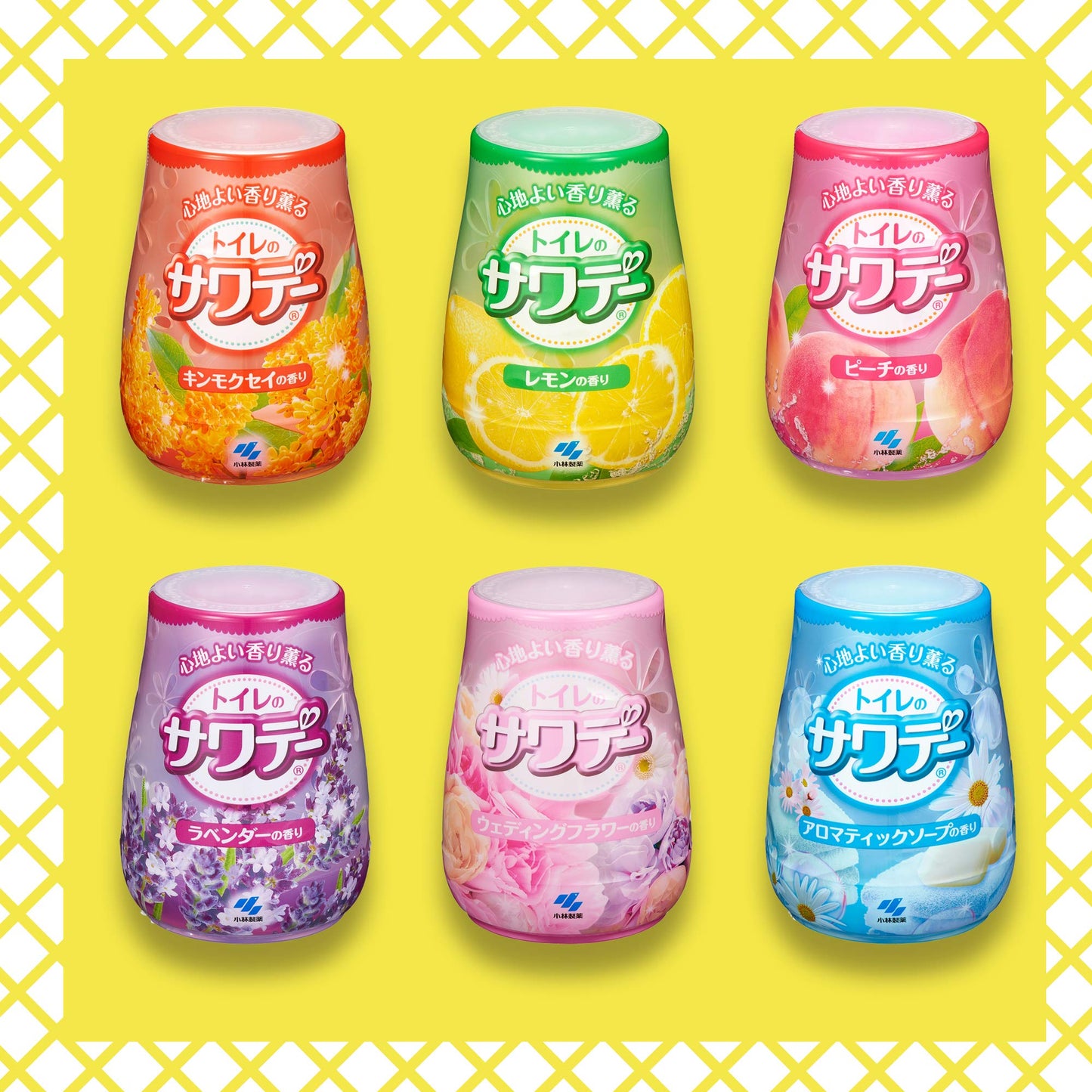 【まとめ買い】サワデー　気分すっきりレモンの香り 容量140G×24点セット 小林製薬 芳香剤・トイレ用