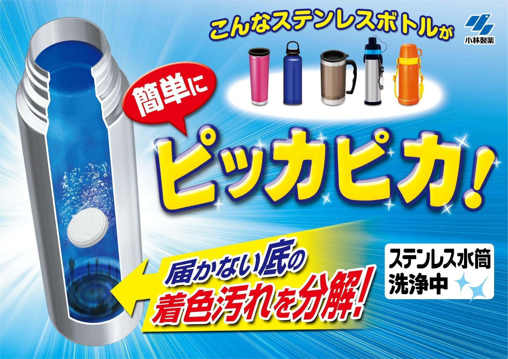【まとめ買い】ステンレス水筒洗浄中 容量8個×24点セット 小林製薬 台所洗剤