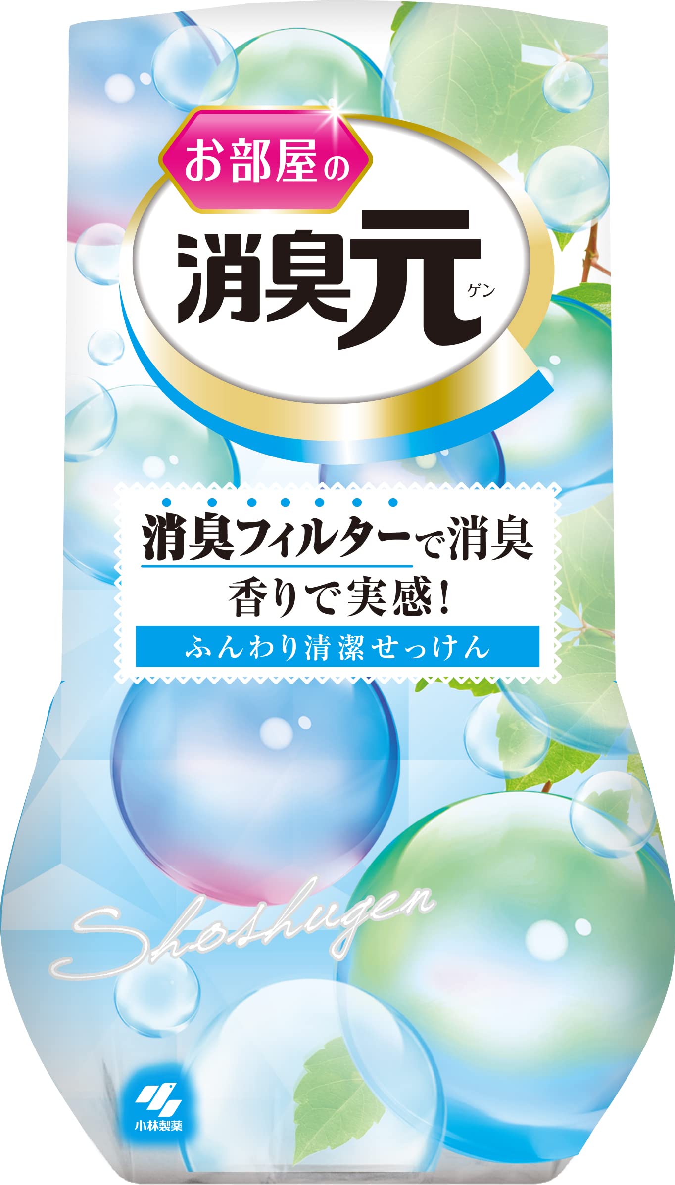 【まとめ買い】お部屋の消臭元　ふんわり清潔せっけん 容量400ML×16点セット 小林製薬 芳香剤・部屋用