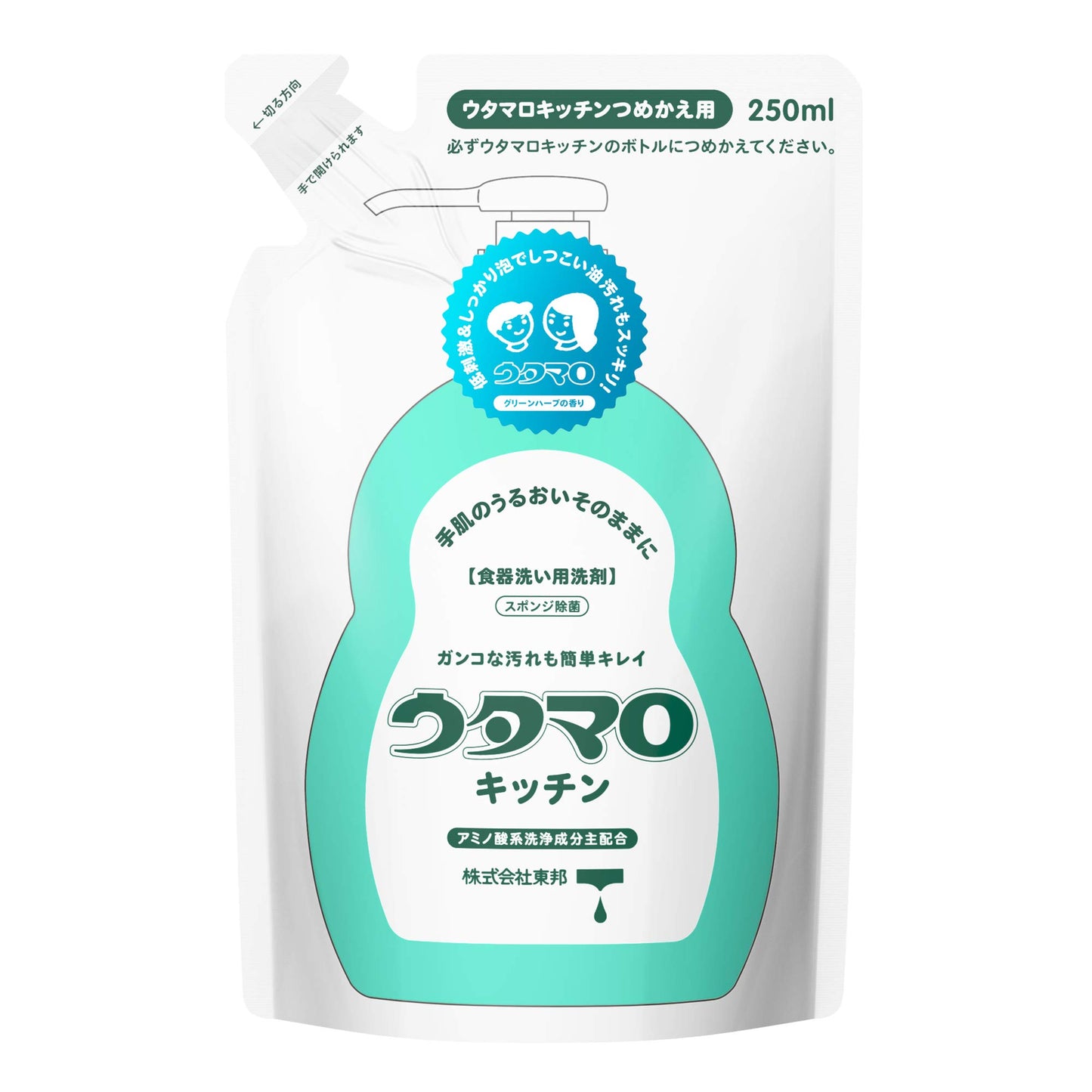 【まとめ買い】ウタマロキッチン詰替　２５０ｍｌ 容量250ML×24点セット 東邦 食器用洗剤