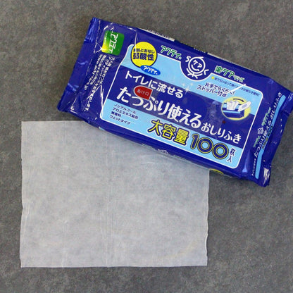 【まとめ買い】アクティトイレに流せるおしりふき１００枚 容量100枚×24点セット 日本製紙クレシア おしりふき