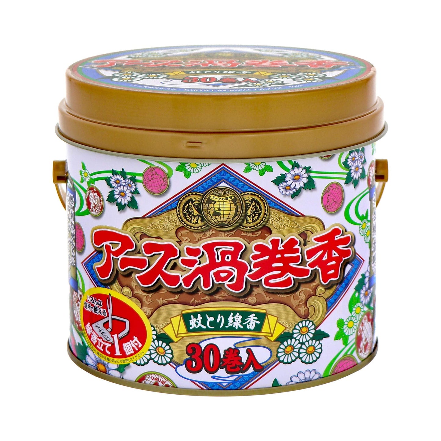 【まとめ買い】アース　渦巻き30巻缶入 容量30巻×24点セット アース製薬 殺虫剤・ハエ・蚊