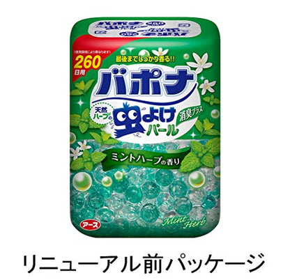 【まとめ買い】バポナ　天然ハーブの虫よけパール　260日用　ミントハーブ容量380G×24点セット アース製薬