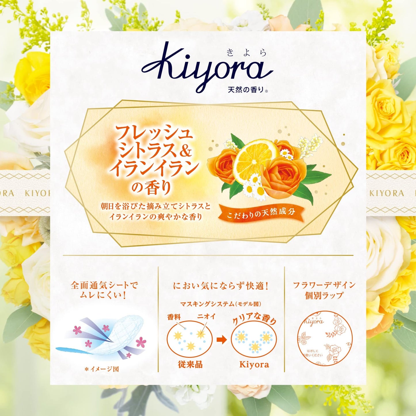 【まとめ買い】ソフィＫｉｙｏｒａフレッシュシトラス＆イランイラン７２枚 容量72枚×24点セット ユニ・チャーム 生理用品