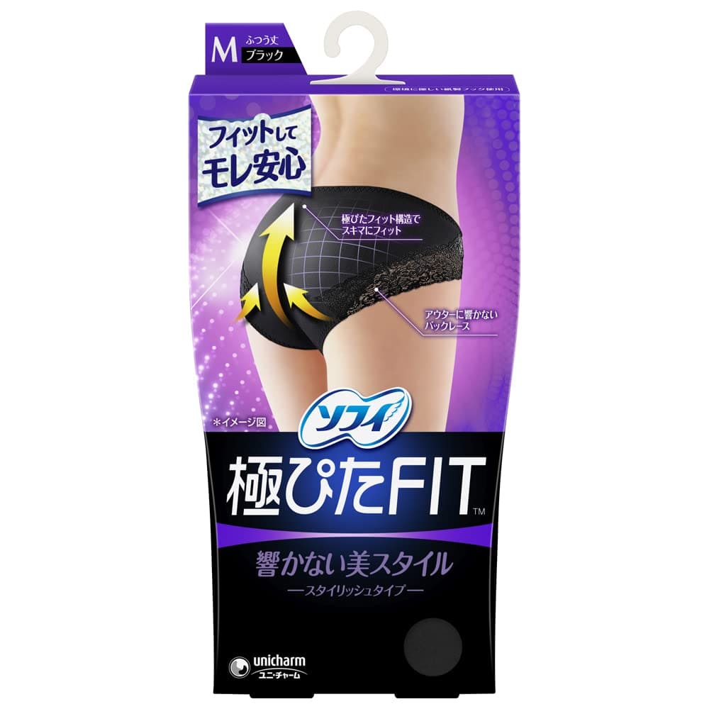 【まとめ買い】ソフィ　極ぴたＦＩＴエレガントフィットＭブラック 容量1個×12点セット ユニ・チャーム（ユニチャーム） 生理用品