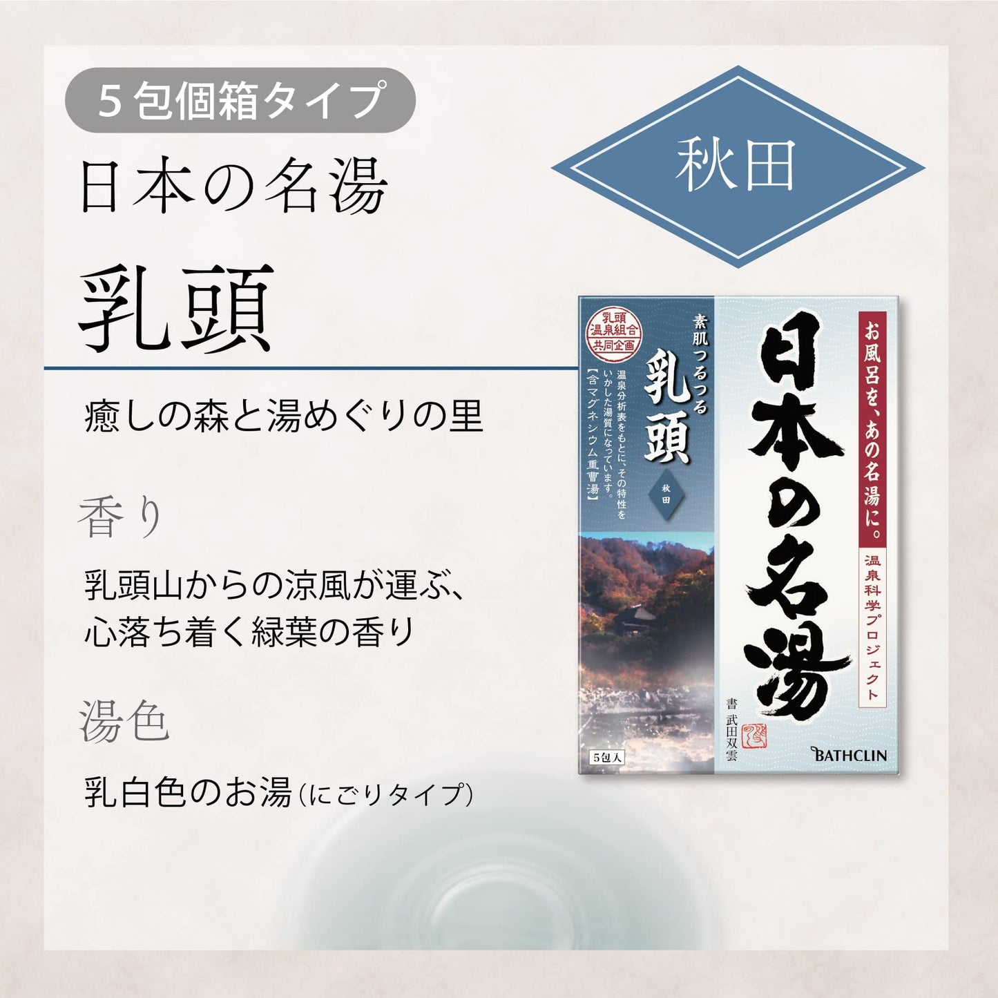 【まとめ買い】日本の名湯　乳頭 容量5包×24点セット バスクリン 入浴剤