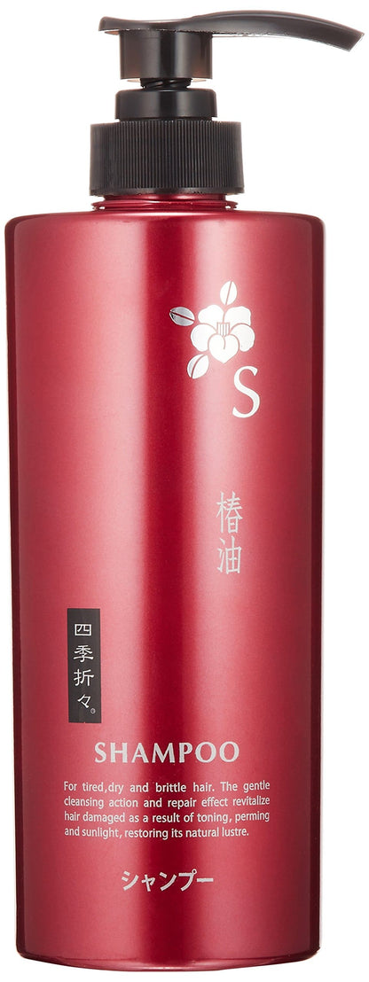 【まとめ買い】四季折々　椿油シャンプー 容量600ML×16点セット 熊野油脂 シャンプー