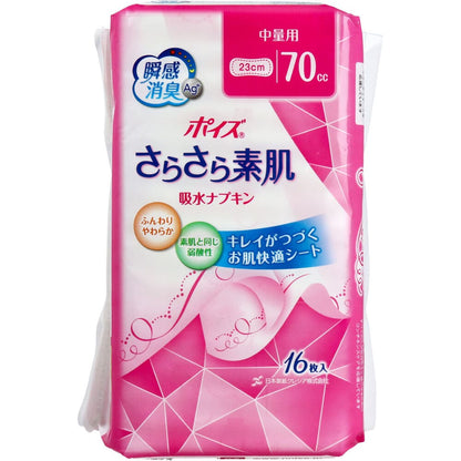 【まとめ買い】ポイズライナー“さらさら吸水”スリム　中量用 容量16枚×12点セット 日本製紙クレシア 生理用品