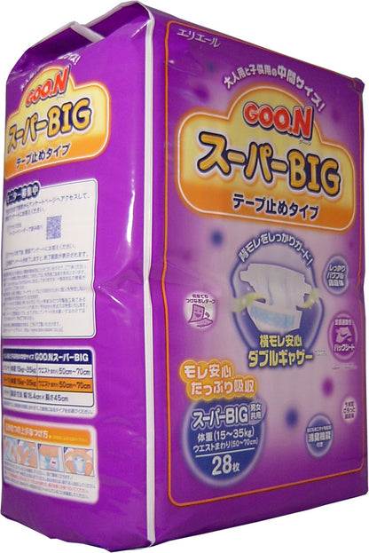 【まとめ買い】グ～ン　スーパーBIG　テープ止めタイプ 容量28枚×4点セット 大王製紙 オムツ