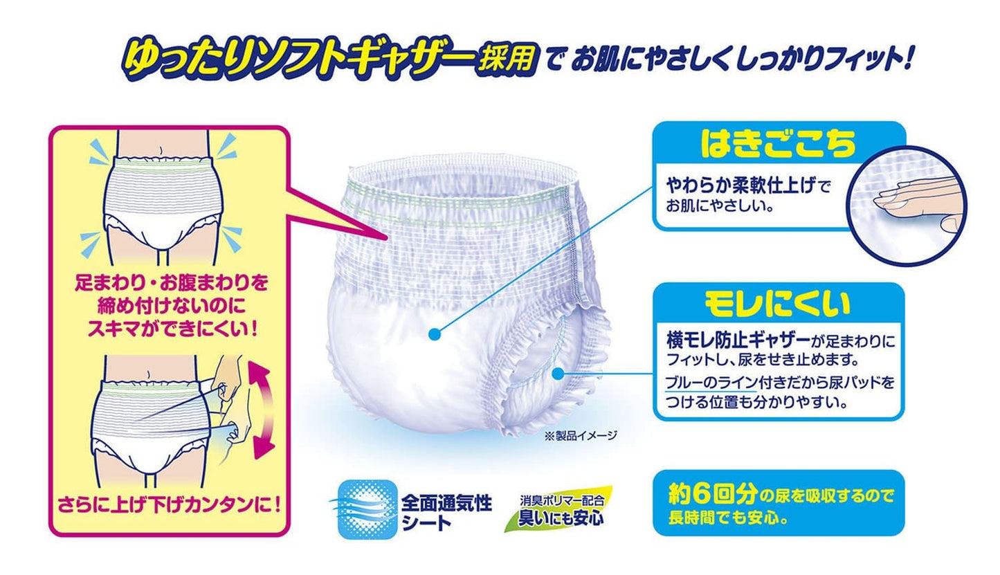 【まとめ買い】リフレ　はくパンツ　たっぷり吸収ＬＬ　１６枚 容量16マイ×6点セット リブドゥコーポレーション 大人用オムツ
