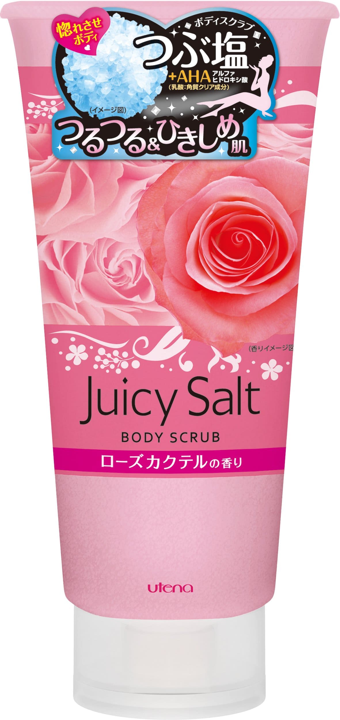 【まとめ買い】ジューシィソルト　ボディスクラブ　ローズ 容量300G×24点セット ウテナ ボディソープ
