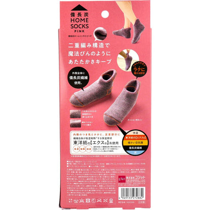 コジット 備長炭ホームソックス ピンク 22.5-25cm 1足入