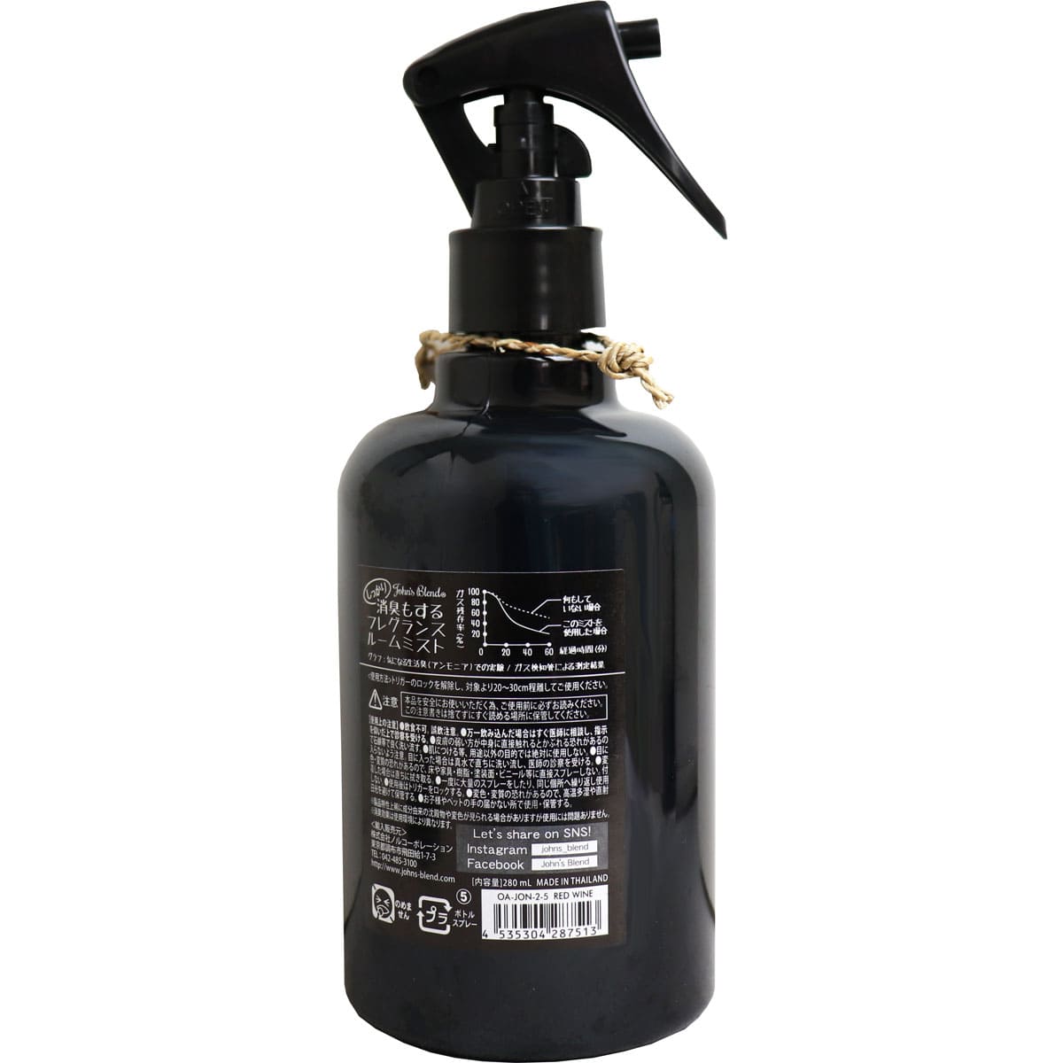ジョンズブレンド フレグランス＆デオドラント ルームミスト レッドワイン 280ｍL