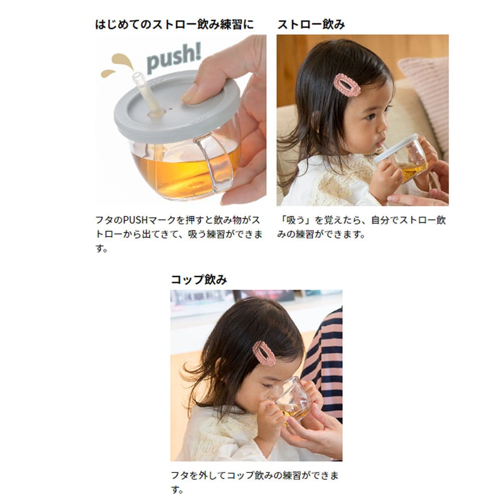リッチェル アスター おうちコップマグ ストロータイプ ライトグレー