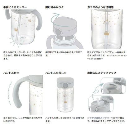 リッチェル アスター おでかけストロー直飲みセット ライトグレー