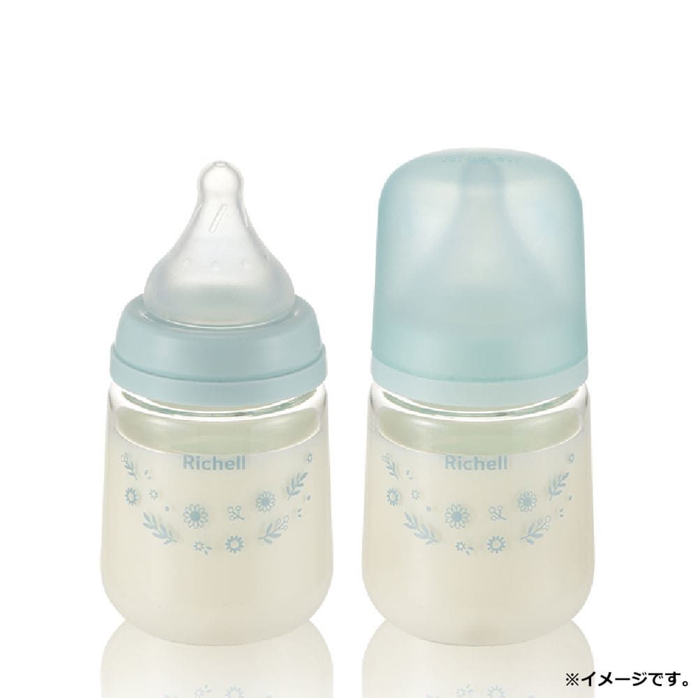 リッチェル はなえみ ガラス哺乳びん 0カ月頃から Sサイズ 160mL
