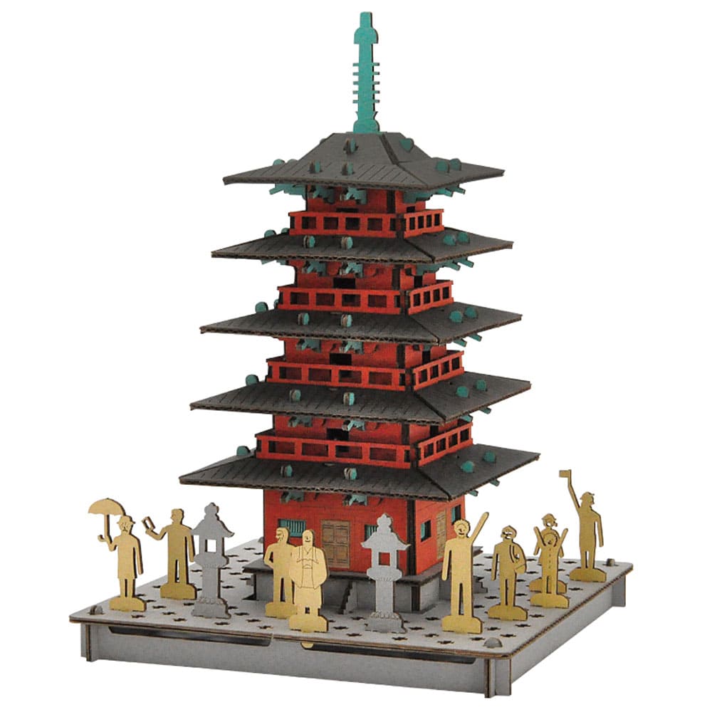 hacomo PUSUPUSU 五重塔 赤 ダンボール工作キット