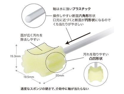 ハビナース クリンスマイル 口腔ケアスポンジブラシ 個包装 60本入