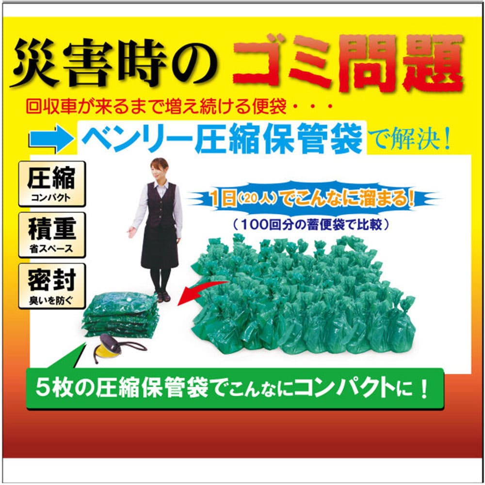 ベンリー圧縮保管袋セット 空気抜き付 タイプ2 5MX2-6P 1セット