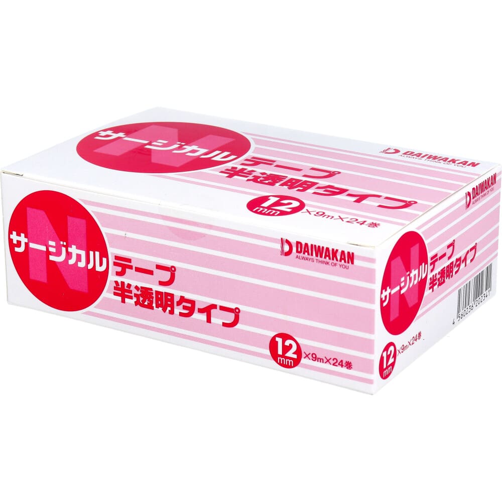 サージカルテープ 半透明タイプ 12mm×9m×24巻入