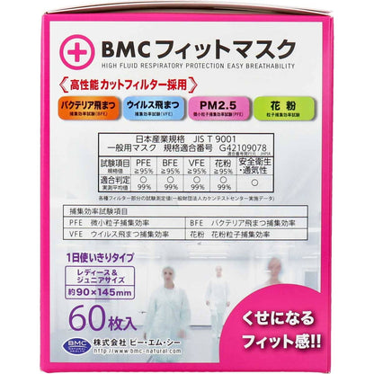 BMC フィットマスク 1日使い切りタイプ レディース&ジュニアサイズ 60枚入