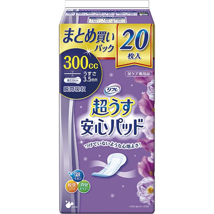 リフレ 超うす安心パッド まとめ買いパック 300cc 20枚入