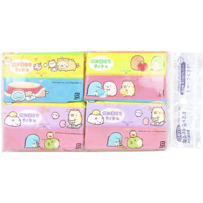 水に流せるポケットティシュ すみっコぐらし 全8柄ランダムアソート 16枚(8組)×12個入