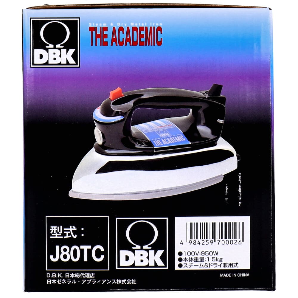 DBK スチーム＆ドライ兼用式アイロン J80TC