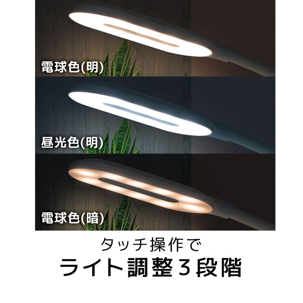 RiC ワイヤレス充電付き LEDデスクライト SP0013WH ホワイト