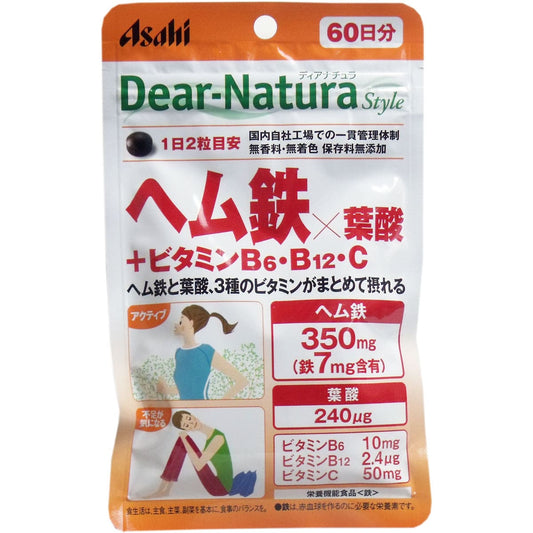 ディアナチュラスタイル ヘム鉄×葉酸＋ビタミンＢ６・Ｂ１２・C ６０日分 １２０粒入