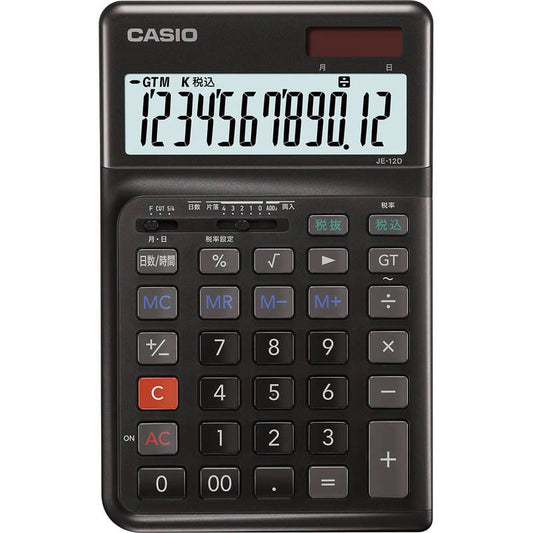 カシオ 人間工学電卓 右手用 JE-12D-BK-N ブラック