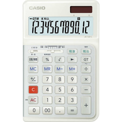 カシオ 人間工学電卓 左手用 JE-12D-L-WE-N