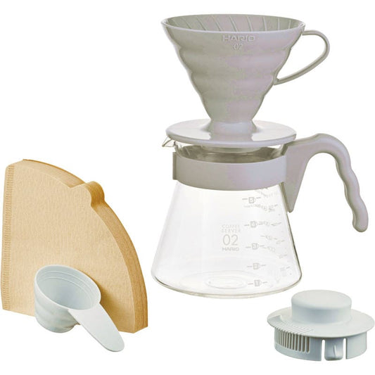 ハリオ V60コーヒーサーバー02セット ペールグレー VCSD-02-PGR