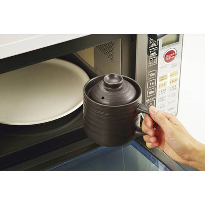 電子レンジ専用炊飯陶器 楽炊御膳 黒 T-01B
