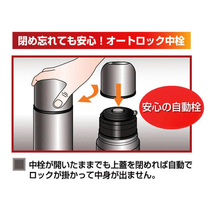 ネクスト 真空二重断熱構造ステンレスボトル500mL F-2601 レッド