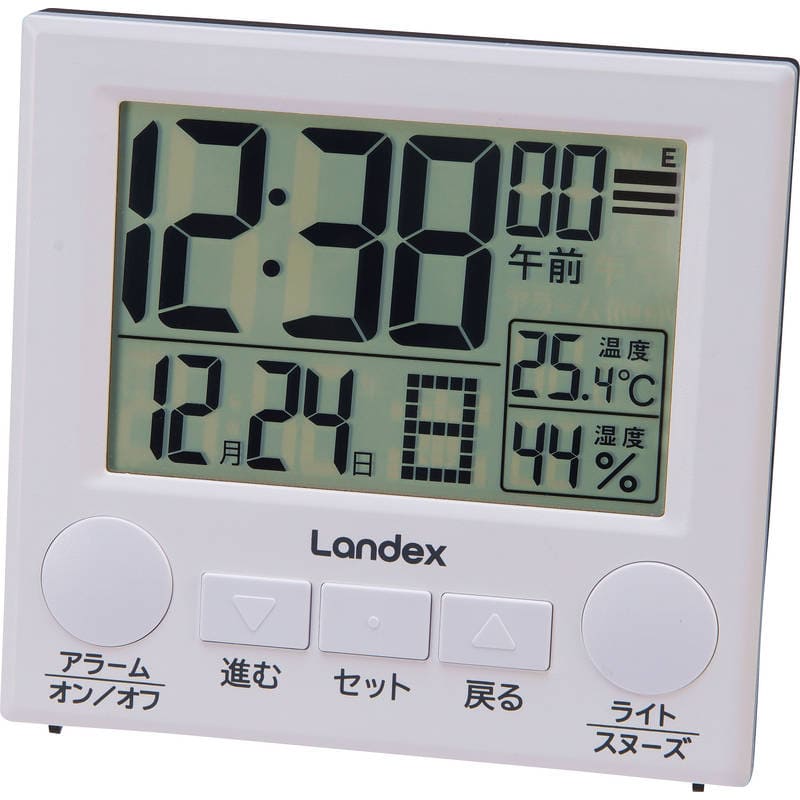 ランデックス 電波デジタル置時計 ラクミエル YT5308WH