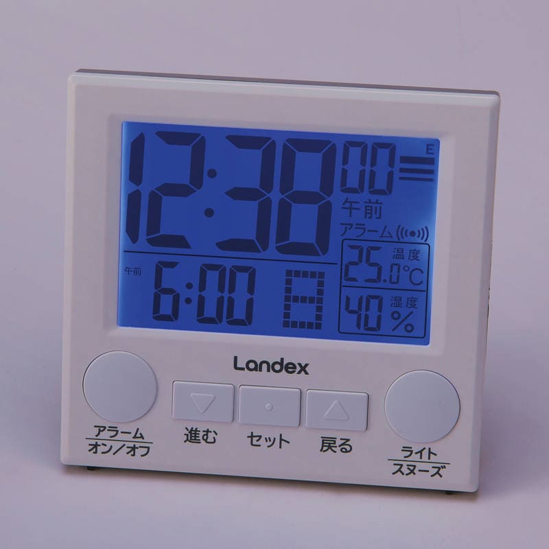 ランデックス 電波デジタル置時計 ラクミエル YT5308WH