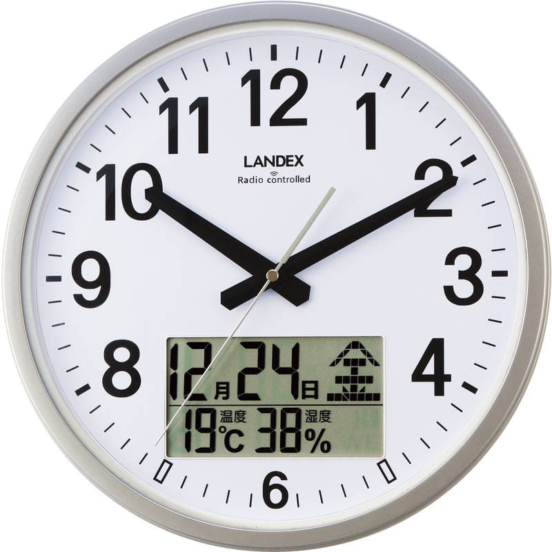 ランデックス 電波掛時計 インフォライフ YW9187SV