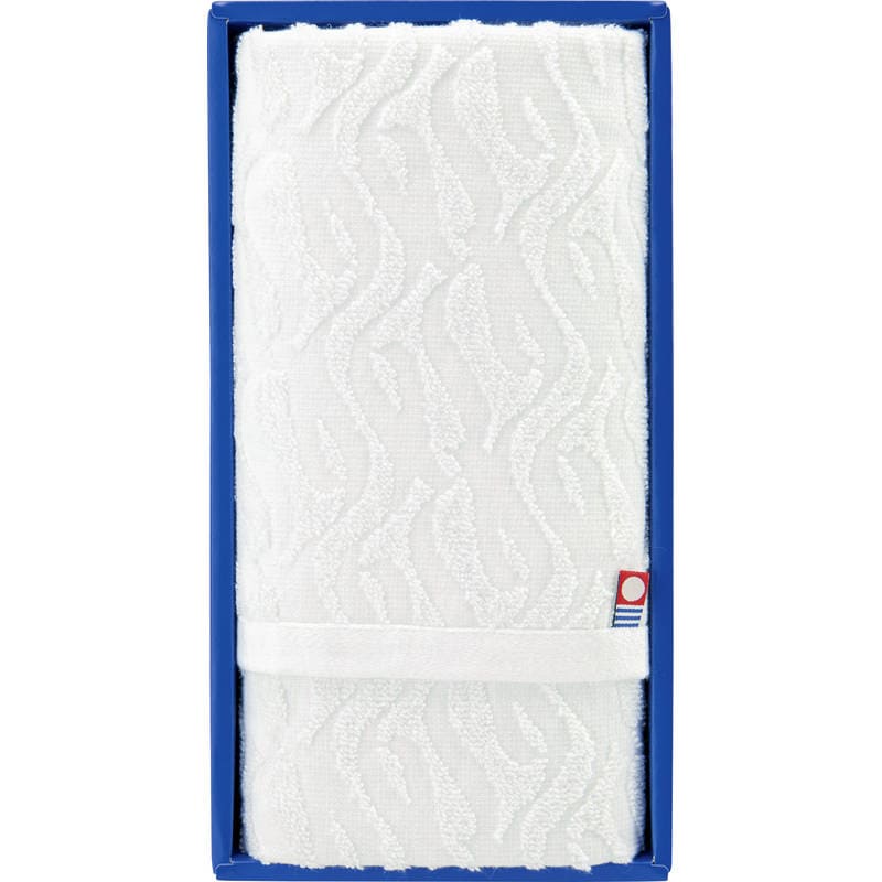 今治 白小波ジャガードフェイスタオル1P IMS7260