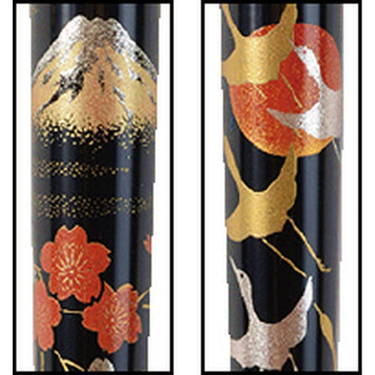 高級蒔絵ボールペンペア 富士・鶴（木箱入） 1413
