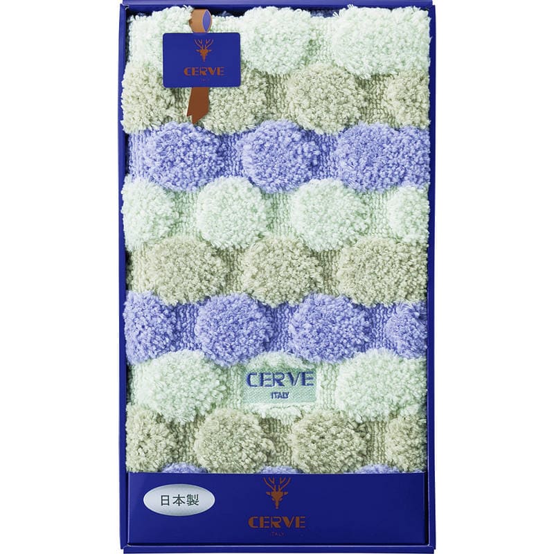 チェルベ ドット 大判バスマット 095841 ブルー